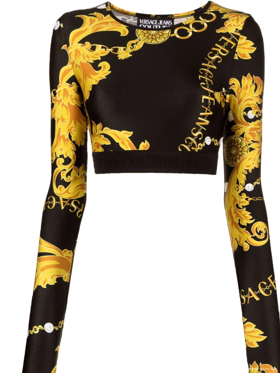 Couture Women top crop Couture-print Logo Versace Jeans 0503